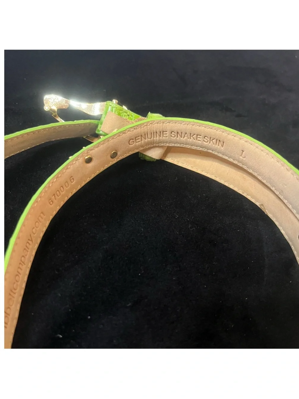 Women's Genuine Snakeskin Green Golf Belt  Medium NWT
